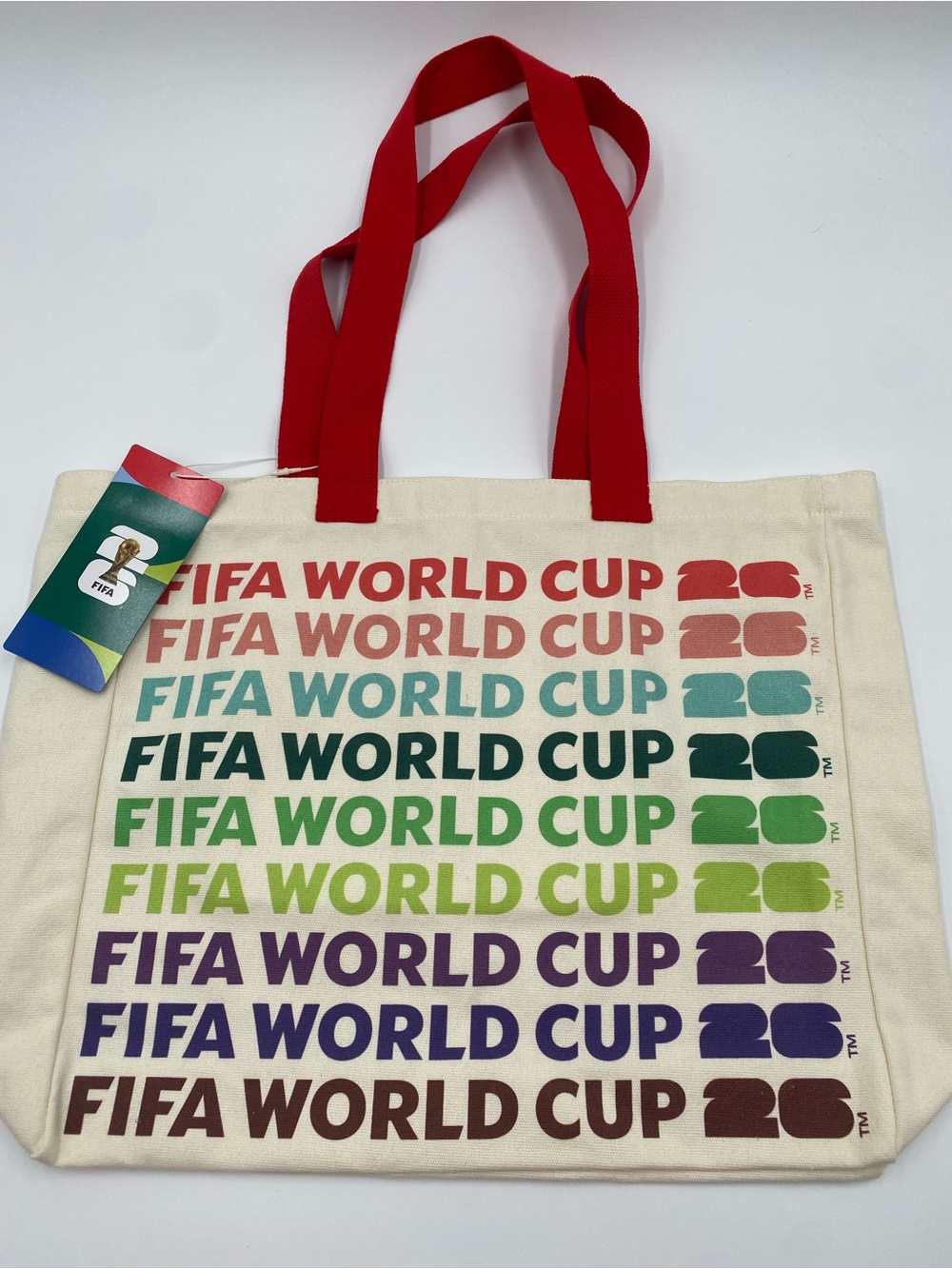 FIFA World Cup Multicolor Logo Canvas Tote NWT